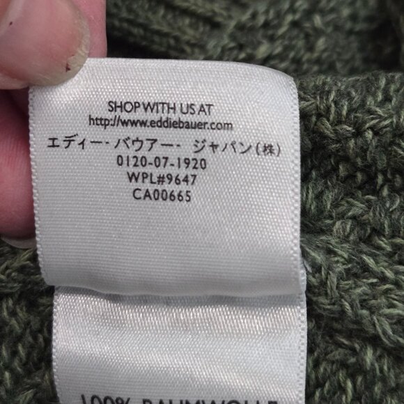 Eddie Bauer Men's Size XXXL Green Ribbed Chunky Knit Button-Up Sweater Vest - Picture 10 of 11